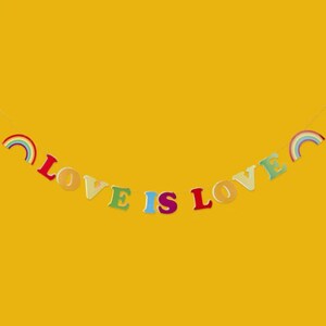 Love is Love レインボーガーランド 2メートル プライド LGBTQ+ レインボーパーティー カラフルカード ガーランド バナー パーティー用品 プライドフラッグ