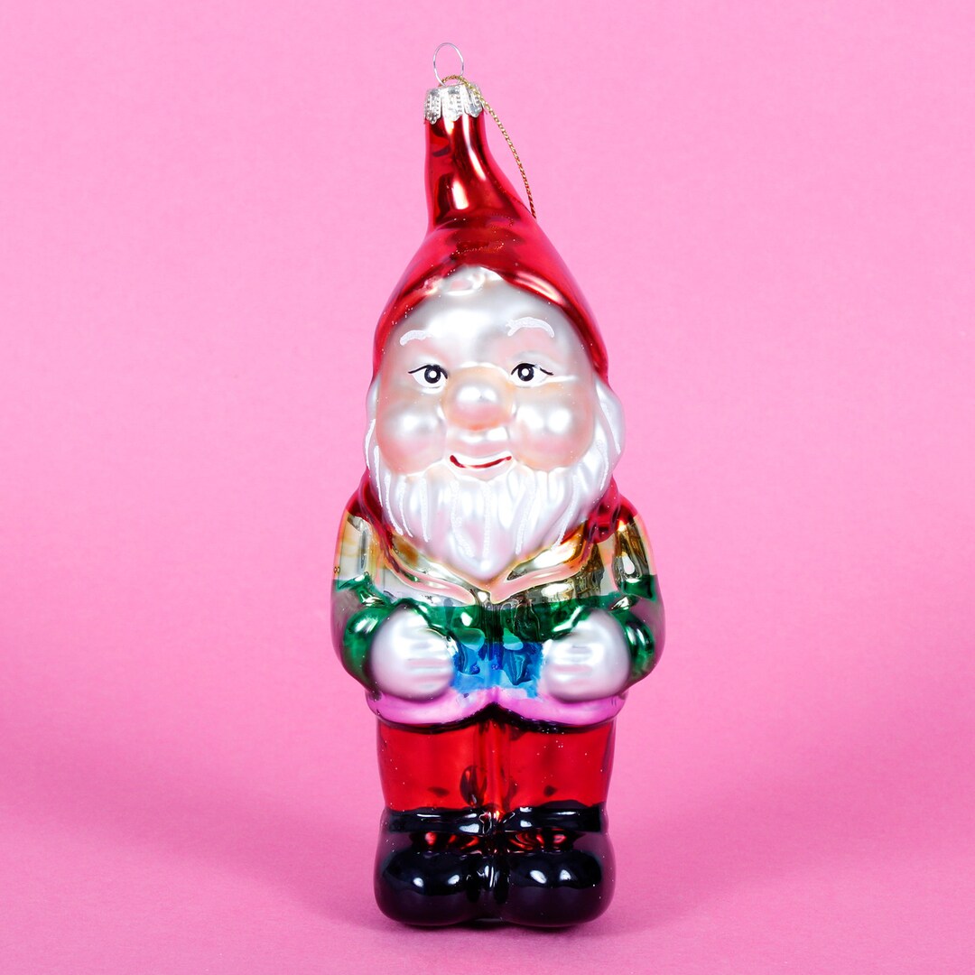 Rainbow Garden Gnome Shaped Bauble Hanging Decoration Etsy
