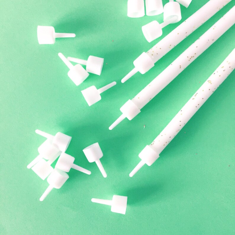 Marble Blue and White Cake Candles 6 Tall 24 Pack for Ombre Drip Birthday Cakes and Party Celebrations White Pastel 24 Clear Candle Holders