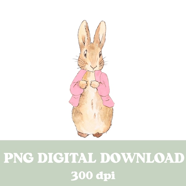 Pink Bunny Rabbit PNG, Pink Bunny Tee Sublimation Design, Girl Tee Design, Pink Bunny Sublimation, Instant Digital Download
