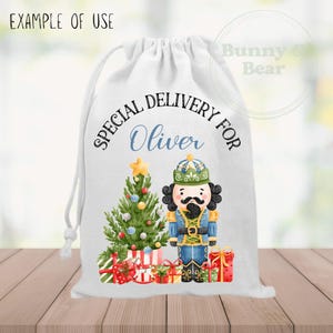 Saco de Natal Quebra-Nozes Azul PNG, Sublimação de Saco de Natal, Entrega Especial, Clipart de Natal, Download Digital Instantâneo