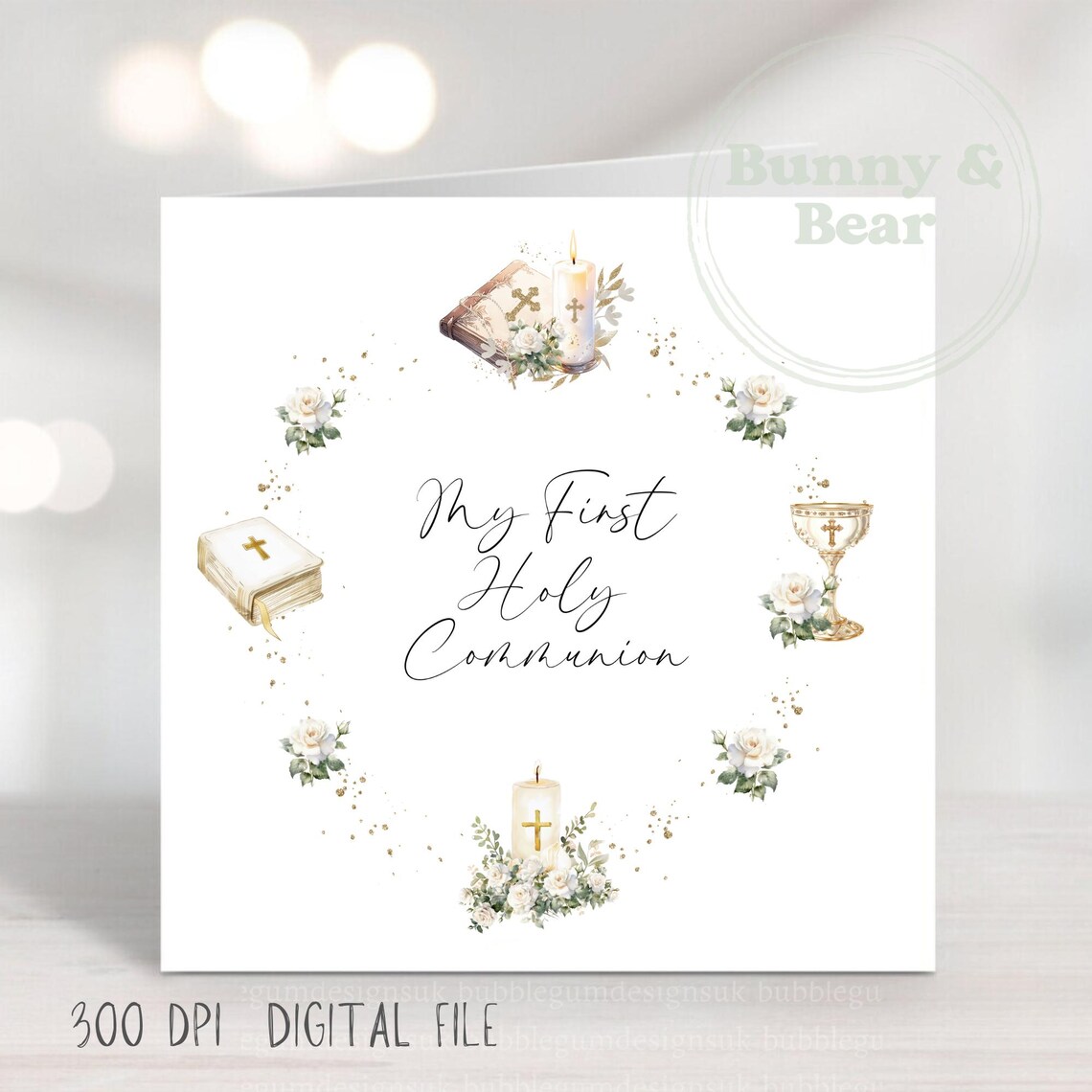 My First Holy Communion Wreath PNG, Communion Sublimation Design ...