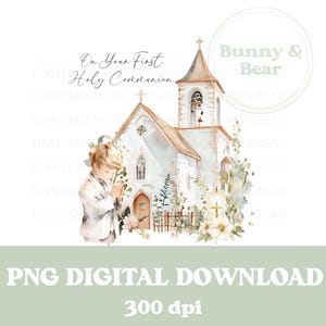 Niño rezando y comunión PNG, diseño de sublimación, niño rezando, comunión, descarga digital instantánea