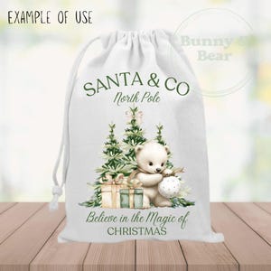 Santa & Co. Orso polare Sacco di Babbo Natale Design PNG, Design Sacco di Natale, Sublimazione orso polare, Clipart orso polare, Download digitale istantaneo