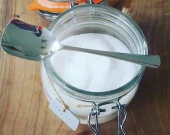 Sugar scoop/shovel. Handstamped with your own text, personalised. Vintage silver plated cutlery. Unusual Christmas Gift. Recycle reuse