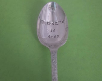 40th gift. Teaspoon. is for tea. for tea club. 40 birthday. vintage silver plate. unusual Christmas gift. upcycle and relove.