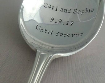 Love spoon - spooning since. Customised, vintage,large, silver plate. Perfect gift and keepsake for weddings, valentines, anniversary.