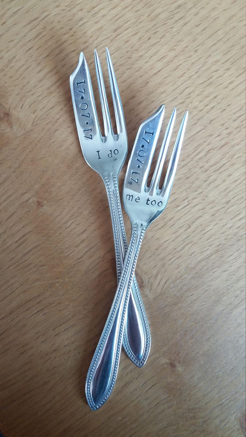 Wedding Cake Forks. Names. I Do Me Too. Wedding Date. Etsy