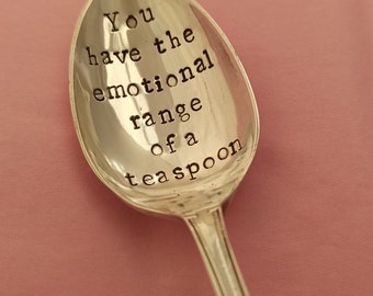 Teaspoon, Handstamped customised message. Vintage Silver Plated Personalised. Reloved upcycled, coffee,hot chocolate. Unusual Christmas gift