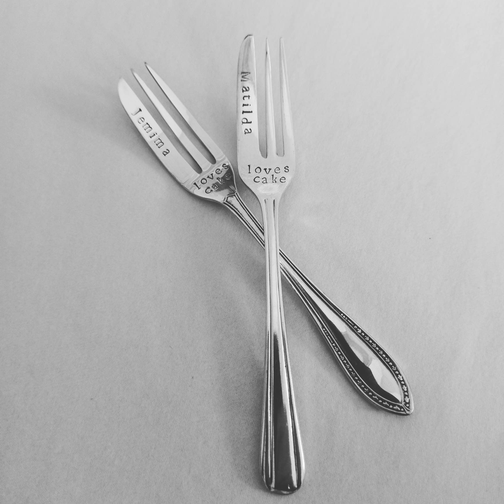 Cake Fork. Personalised Christmas Gift. Vintage Silver Plate. Etsy