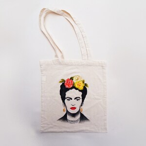 Frida Khalo cotton shopping bag, Frida bag, Frida Khalo gifts, personalized shopper bag, personalized gifts, frida kalo art image 5