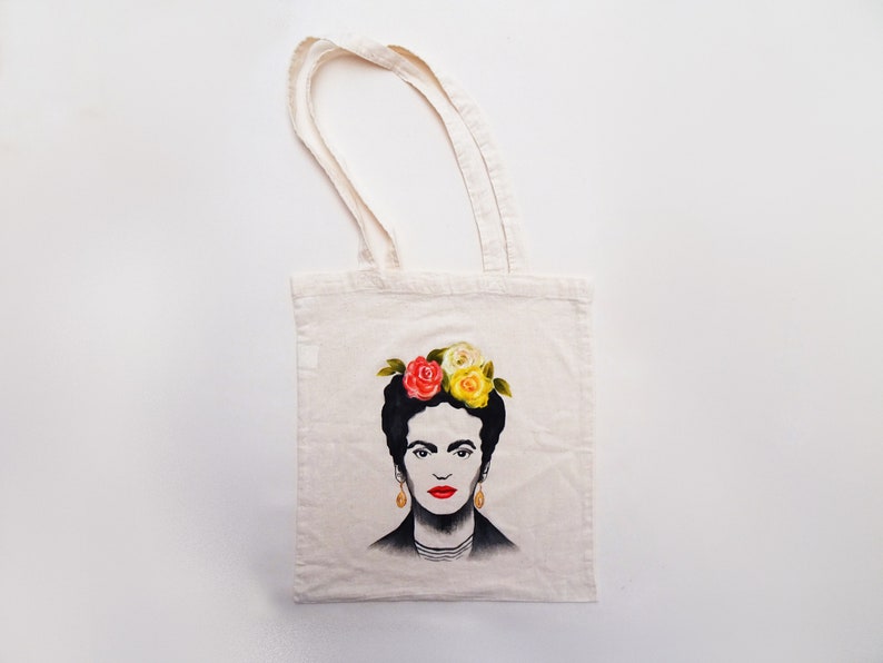 Frida Khalo cotton shopping bag, Frida bag, Frida Khalo gifts, personalized shopper bag, personalized gifts, frida kalo art image 5