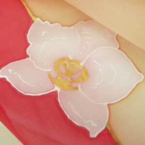 Hand-painted silk scarf with white orchids image 9