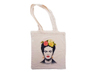 Frida Khalo cotton shopping bag, Frida bag, Frida Khalo gifts, personalized shopper bag, personalized gifts, frida kalo art