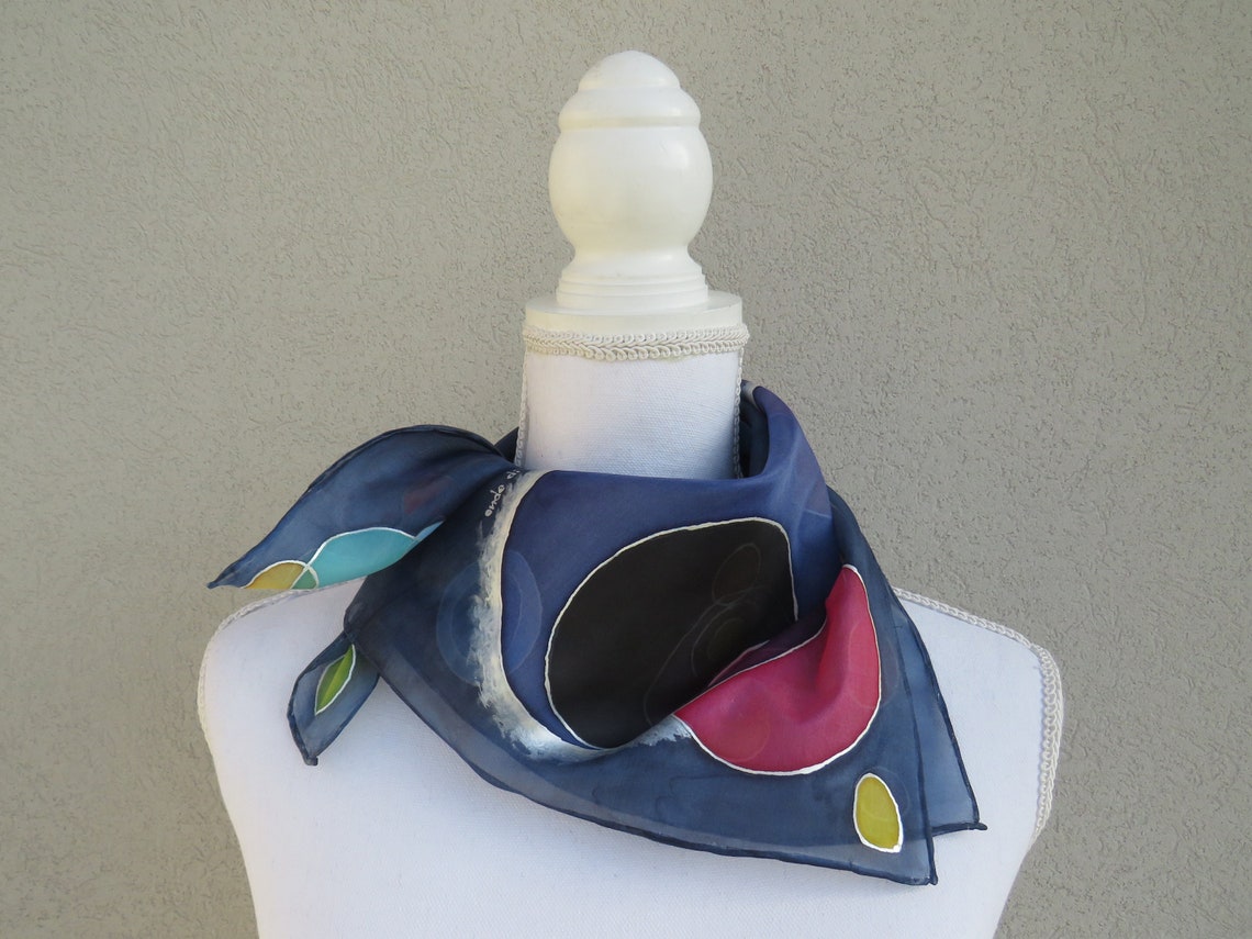 MESHIKAIER Donna Piccolo Sciarpa Quadrato Raso Fazzoletto Da Collo Mini Foulard 50x50cm (Style 1 - Foto 2