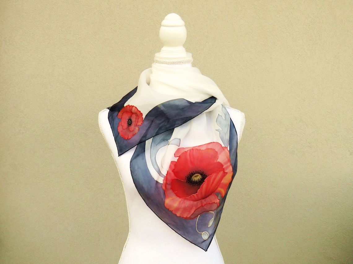 2 Pezzi Di Nuova Primavera, Sciarpa Di Seta Retrò Con Fiori, Accessori - 9