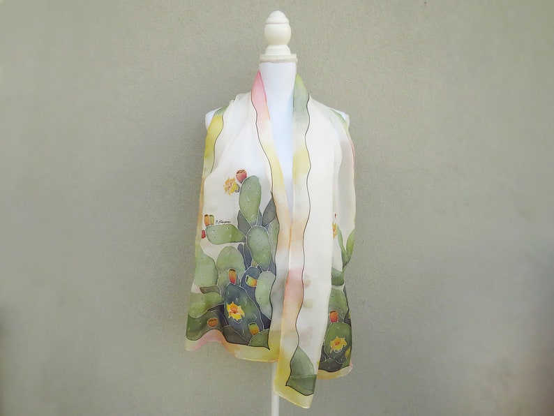 Sciarpa Lunga In Seta Leggera Con Stampa Floreale Tropicale - Multicolore 90x180 Cm - Donna