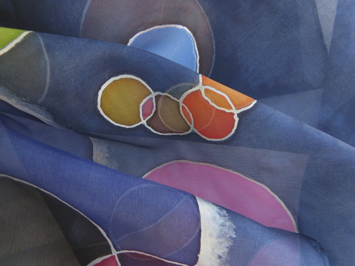 Prettystern Donna 160cm Sciarpa Arte Colorata A Spalla Di Seta - Foto 6