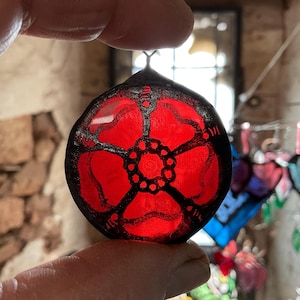Lancashire Red Rose of Lancaster Sun Catcher