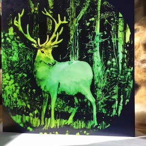5 cartes de correspondance cerf, cerf