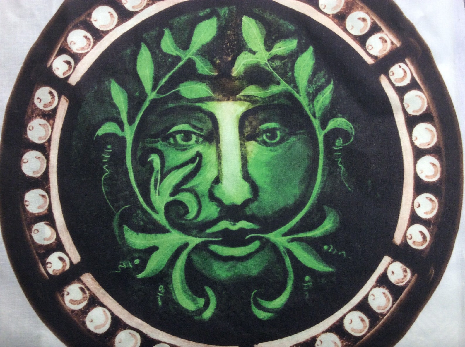 Green Man Cotton Fabric for your project 12 x 12 Etsy