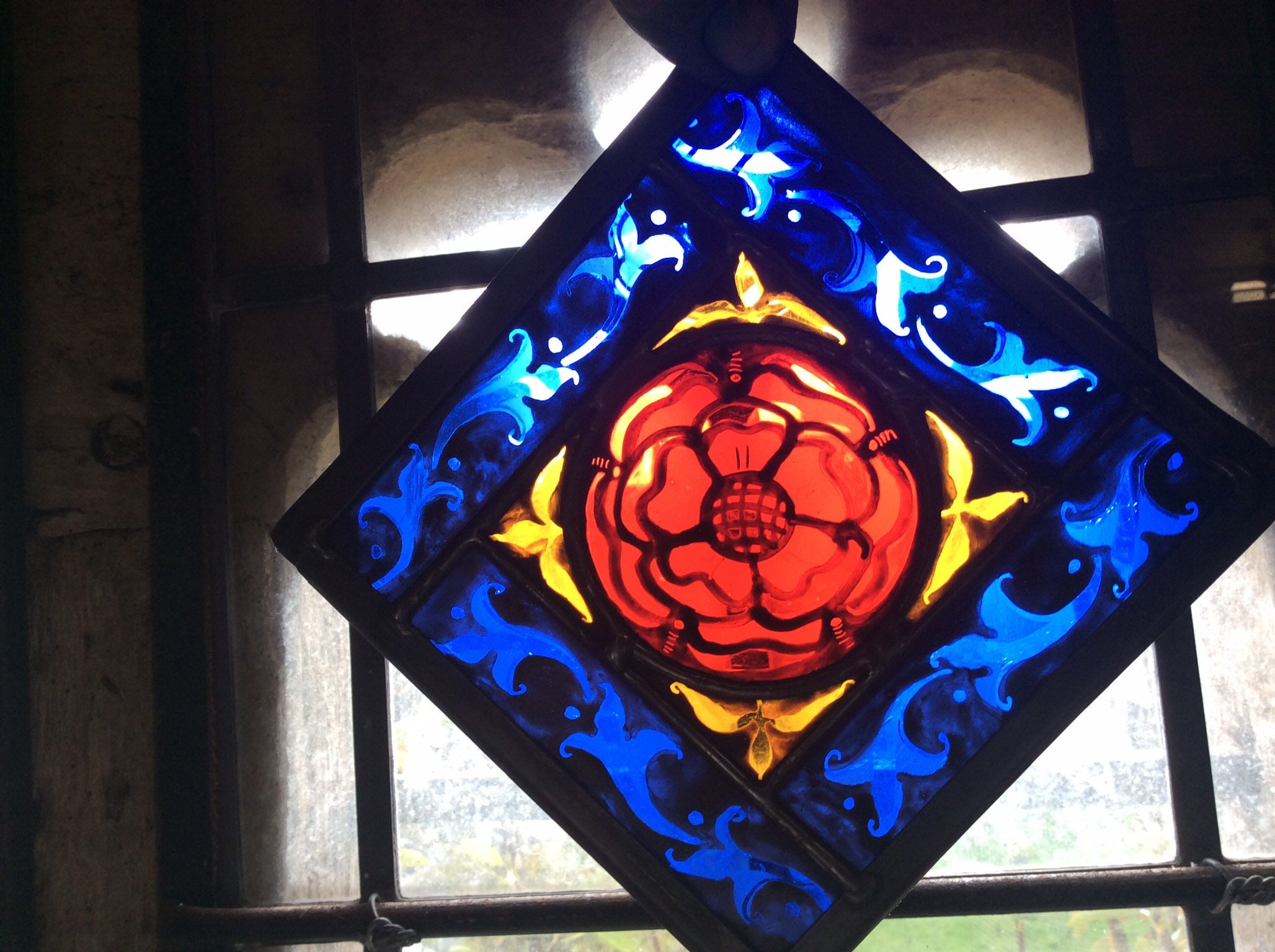 Lancaster Tudor Rose Stained Glass Decor Etsy