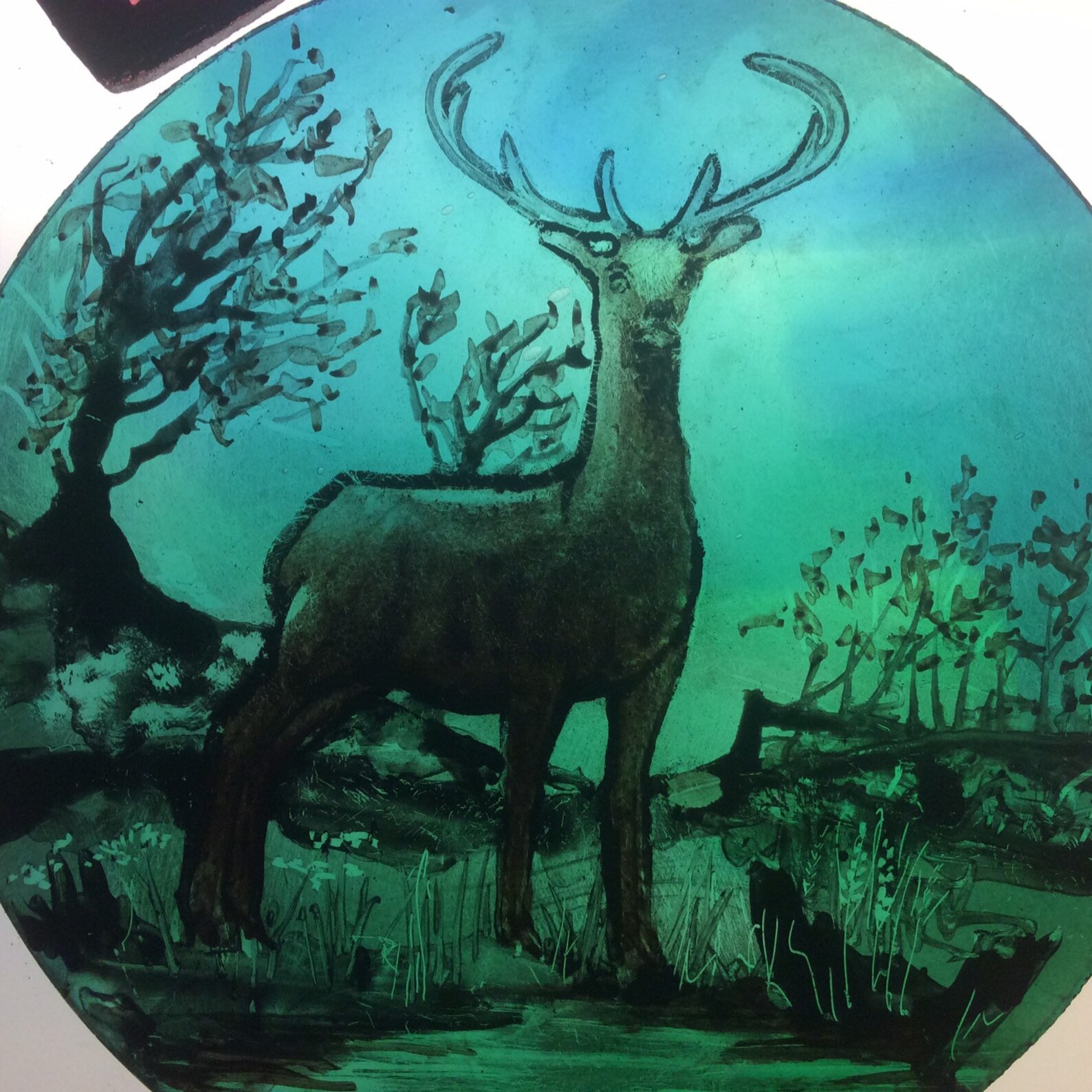 Stained Glass Deer Stag Decor Etsy