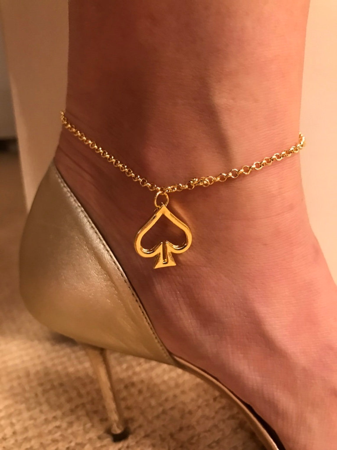 Queen of Spades anklet Etsy