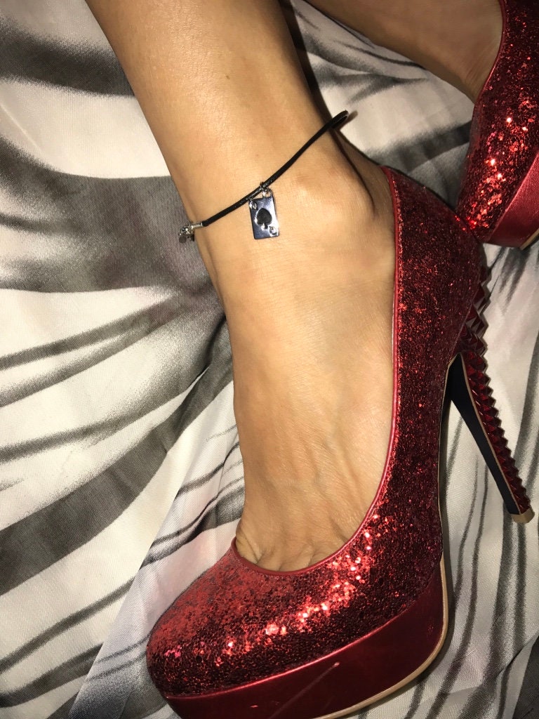 Queen of Spades Anklet Etsy