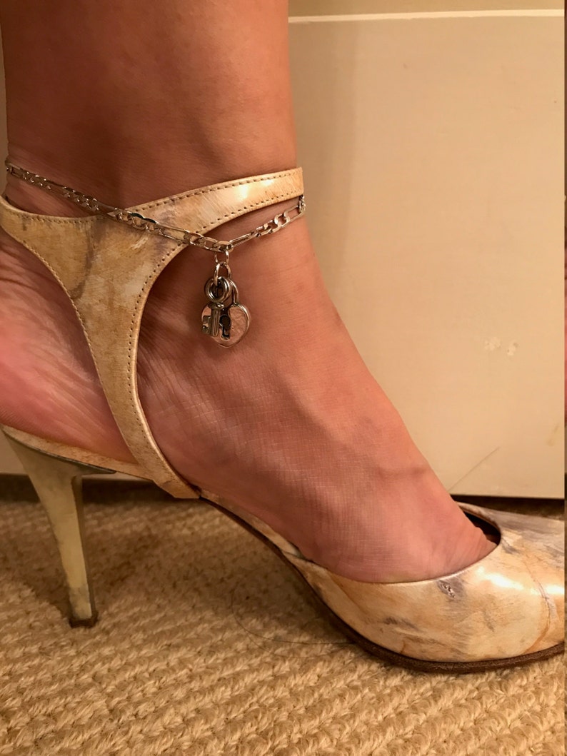 Lock and Key anklet Etsy