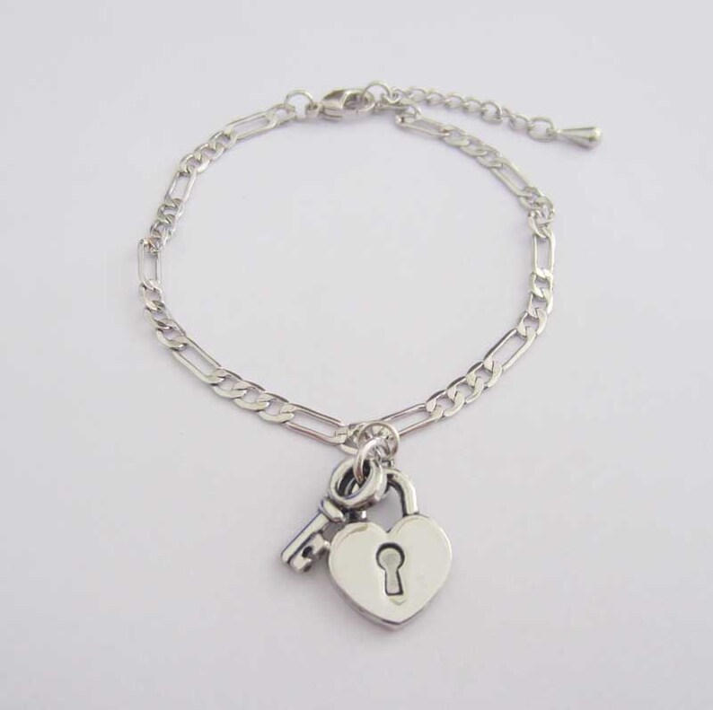 Lock and Key anklet Etsy
