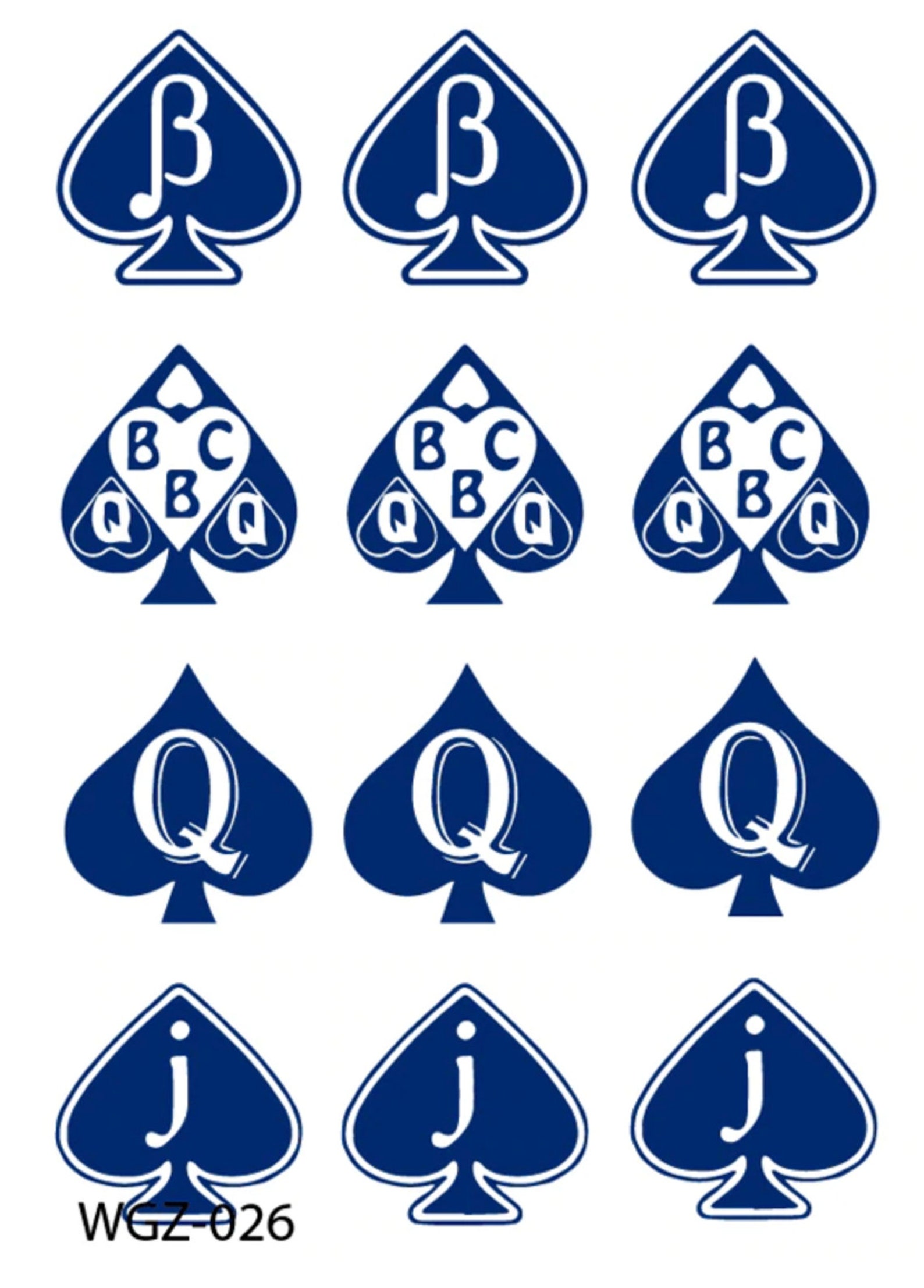 11 Queen of Spades theme Temporary Tattoos Etsy