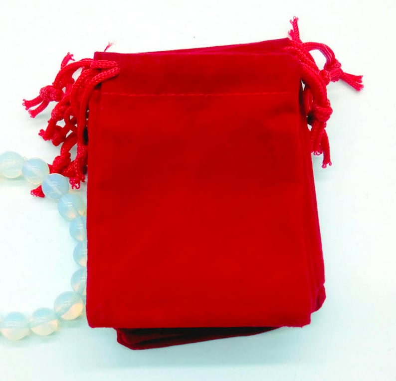 Red Velvet Drawstring Jewelry bagpouch 2.75 x 3.5 inch