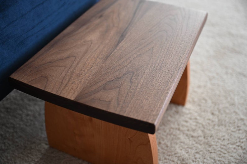 Large Wood Step Stool /Adult or Children's/ Handmade/ Sitting Bench/ Natural Solid Walnut and Cherry / Bedroom, Kitchen, Bathroom, Home image 6