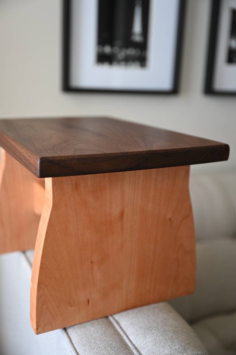 Large Wood Step Stool /Adult or Children's/ Handmade/ Sitting Bench/ Natural Solid Walnut and Cherry / Bedroom, Kitchen, Bathroom, Home image 8