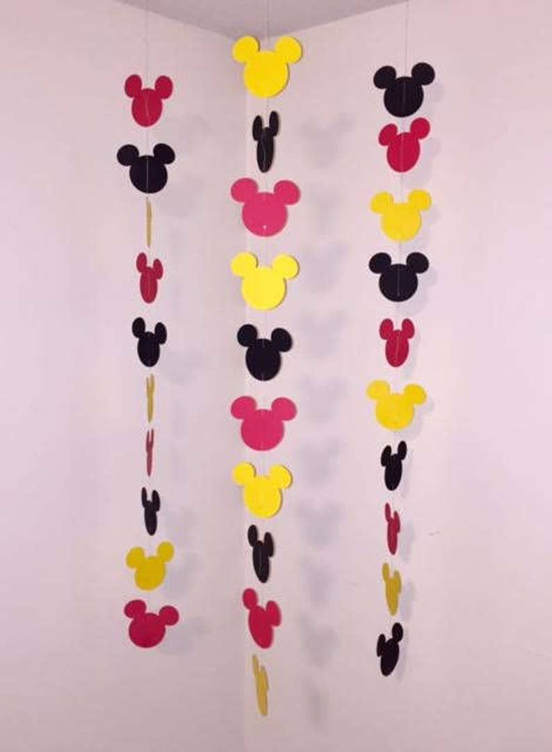 Mickey Mouse Garland Mickey Mouse Birthday Party Decorations Etsy
