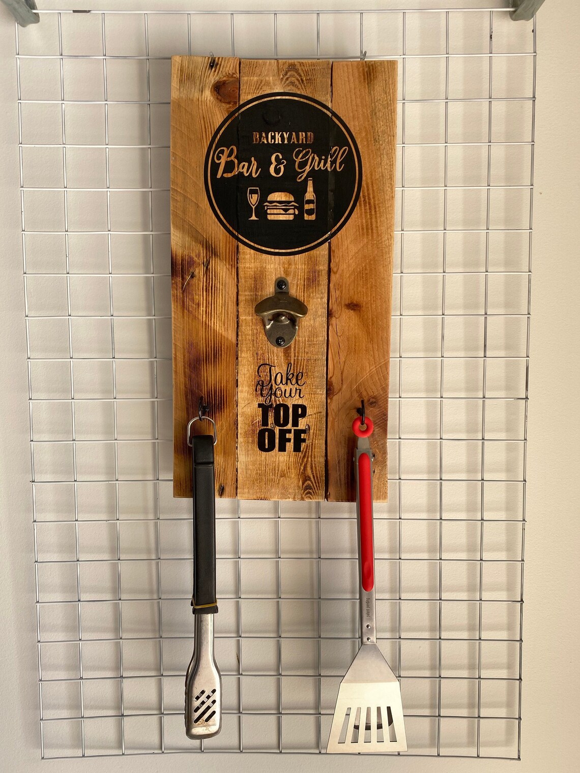 Wall Mounted BBQ Tools Hanger and Bottle Opener Etsy