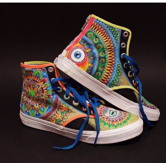 Indonesian Batik-painted Custom Shoes on Canvas Sneakers -  Israel