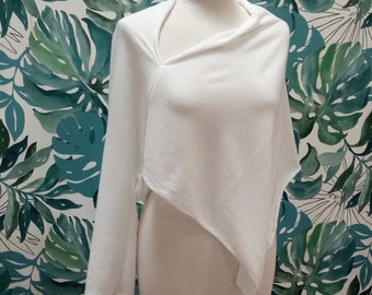 Ivory Bridal Poncho, Bohemian Wedding Cape, Handmade in France