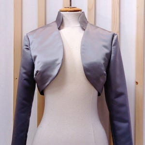 Bridal bolero, bolero gray, satin bolero, satin jacket, bridal jacket, bolero wedding, bolero colo mao image 1