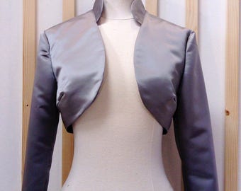 Bridal bolero, bolero gray, satin bolero, satin jacket, bridal jacket, bolero wedding, bolero colo mao