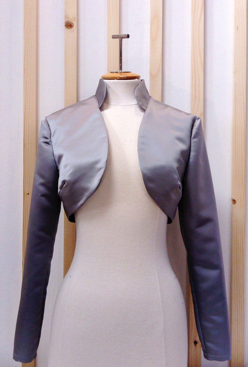 Bridal bolero, bolero gray, satin bolero, satin jacket, bridal jacket, bolero wedding, bolero colo mao image 1