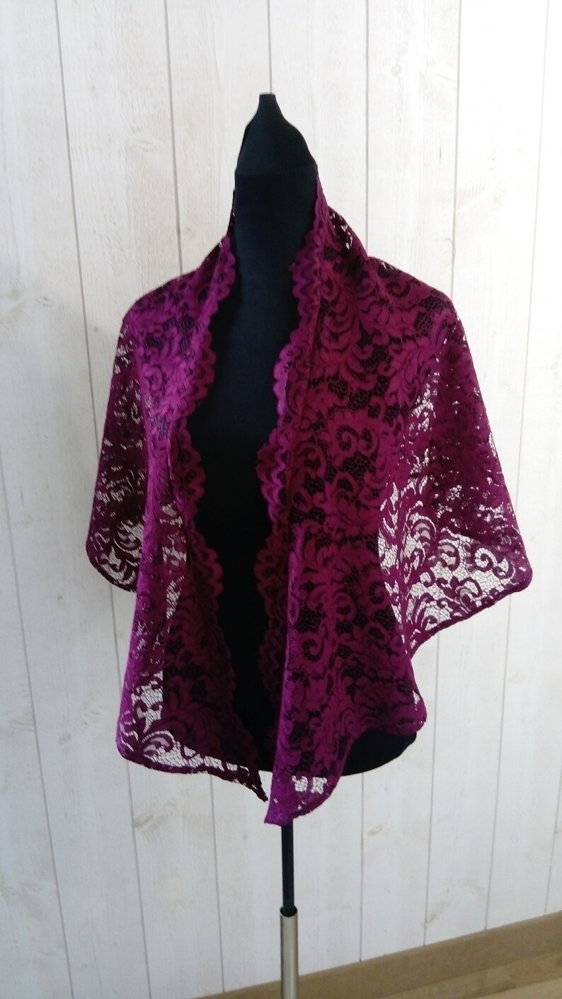 Stole Lace Shawl Lace Stole Purple Shawl Violet Stole | Etsy