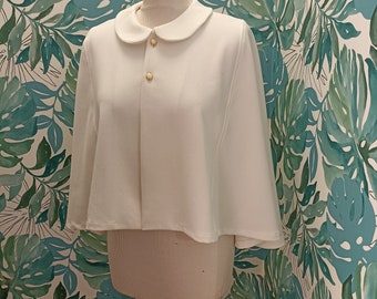 bridal cape, ivory Peter Pan collar