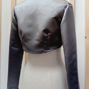 Bridal bolero, bolero gray, satin bolero, satin jacket, bridal jacket, bolero wedding, bolero colo mao image 2