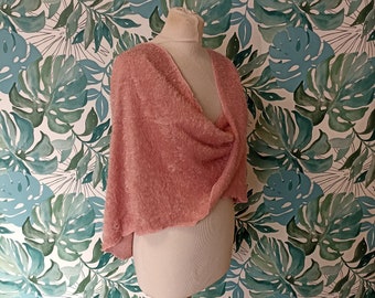 large old pink double breasted shawl