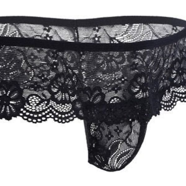 Underwear for men lace brief, Men's pantie custom transgender feminized