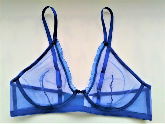 Simon Blue See Through Bra With Ruffles -  Canada