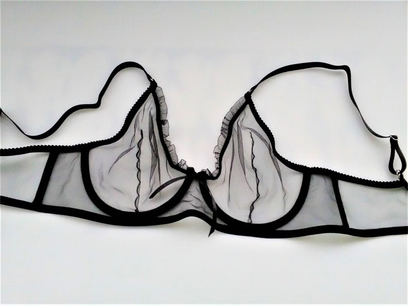 Simon Blue See Through Bra With Ruffles - Etsy