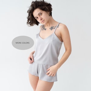 Natural silk women pajama set, Sleepwear lingerie set, Homewear Women